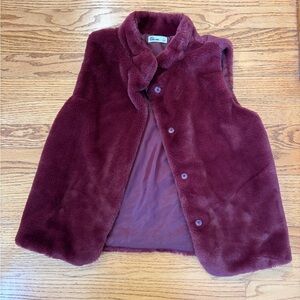 Epic Threads Maroon Faux Fur Vest for Kids